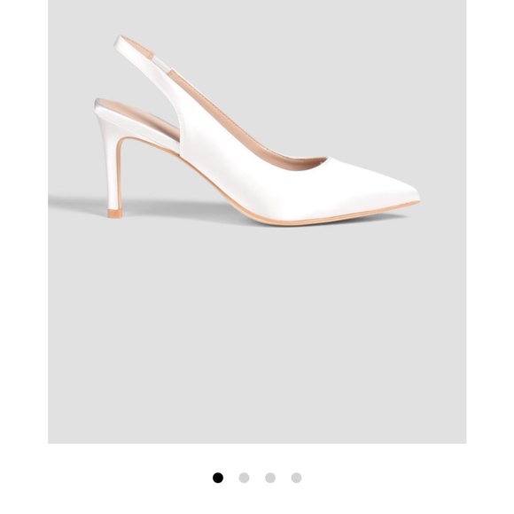 Stuart Weitzman White Satin Slingback Heels - Picture 1 of 6